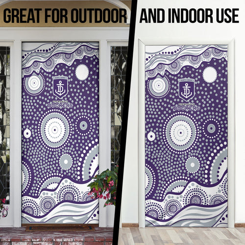 Fremantle Dockers Door Cover Aboriginal Dot Pattern - Football Mascot Heritage Pride