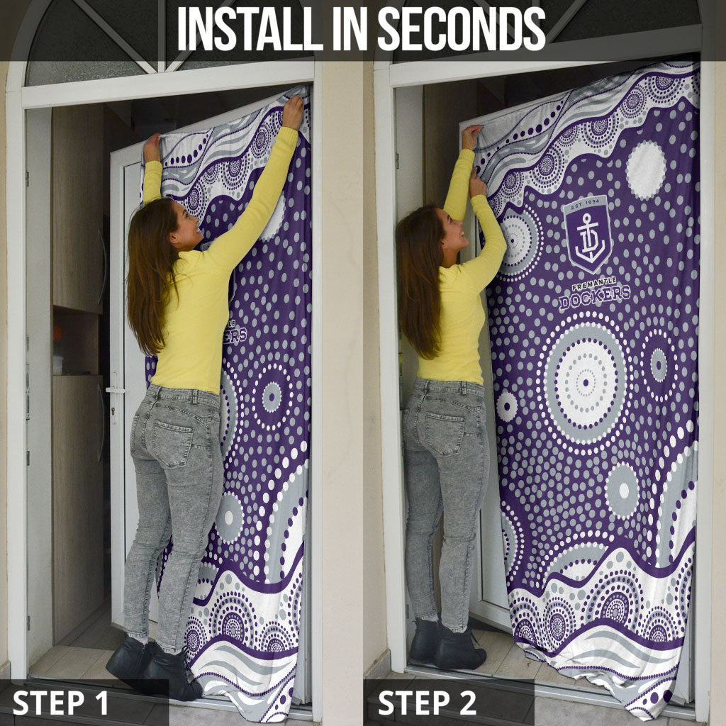 Fremantle Dockers Door Cover Aboriginal Dot Pattern - Football Mascot Heritage Pride