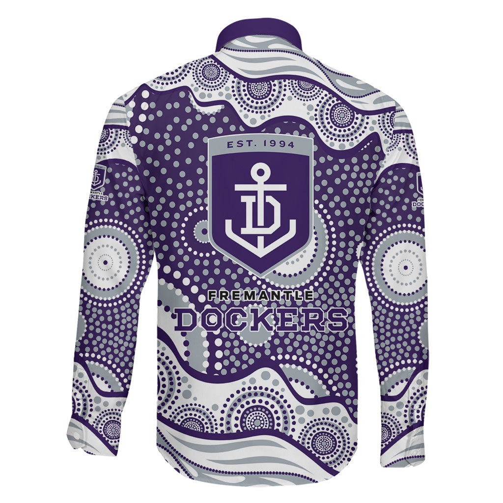 Fremantle Dockers Family Matching Summer Maxi Dress and Hawaiian Shirt Aboriginal Dot Pattern - Football Mascot Heritage Pride