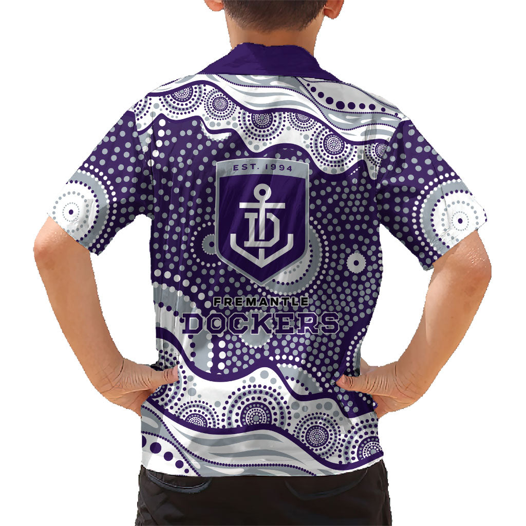 Fremantle Dockers Family Matching Tank Maxi Dress and Hawaiian Shirt Aboriginal Dot Pattern - Football Mascot Heritage Pride