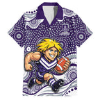 Fremantle Dockers Family Matching Tank Maxi Dress and Hawaiian Shirt Aboriginal Dot Pattern - Football Mascot Heritage Pride