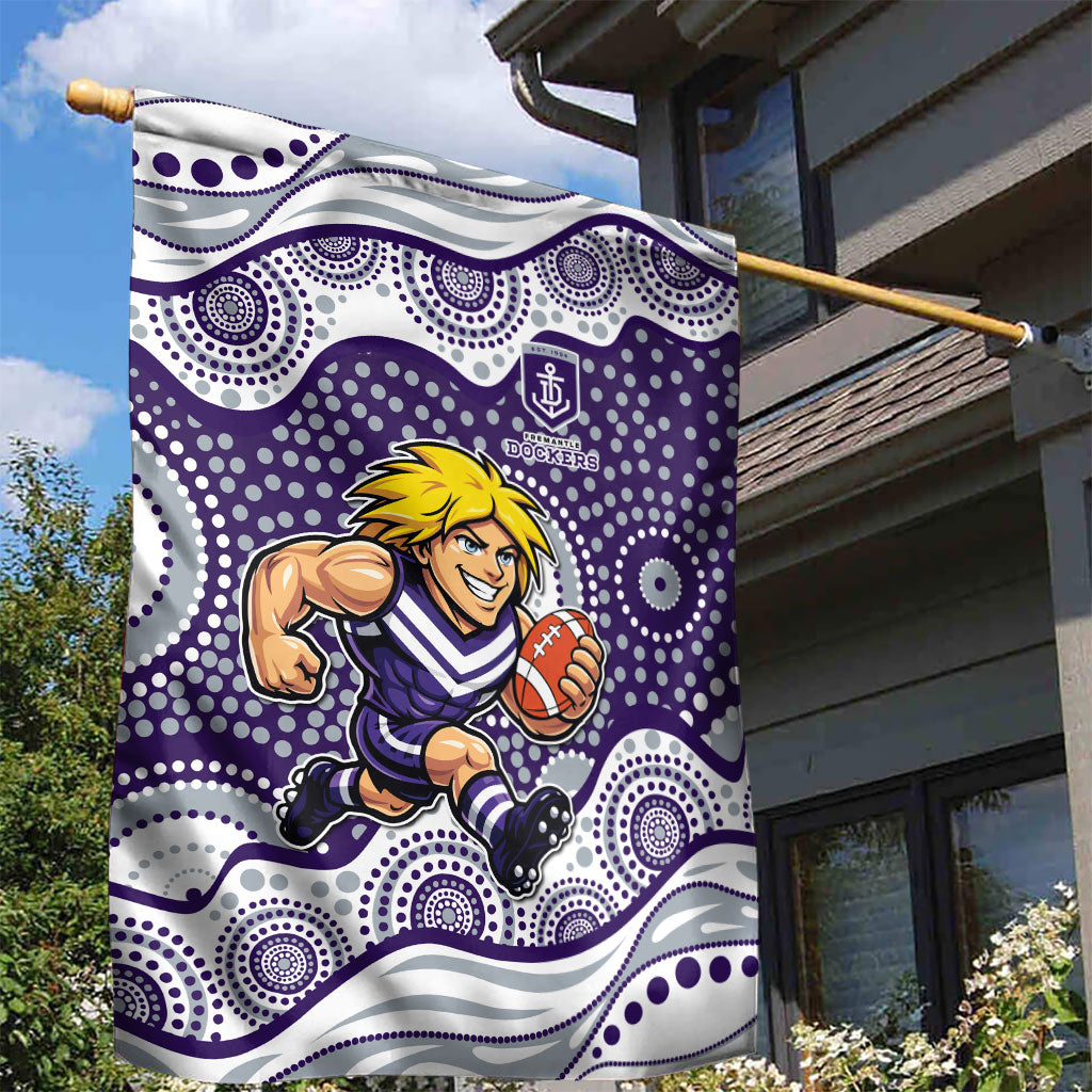 Fremantle Dockers Garden Flag Aboriginal Dot Pattern - Football Mascot Heritage Pride