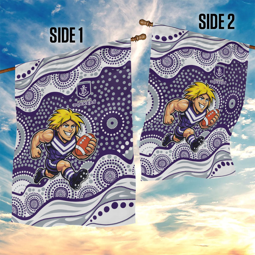 Fremantle Dockers Garden Flag Aboriginal Dot Pattern - Football Mascot Heritage Pride