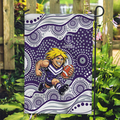 Fremantle Dockers Garden Flag Aboriginal Dot Pattern - Football Mascot Heritage Pride