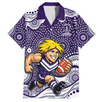 Fremantle Dockers Hawaiian Shirt Aboriginal Dot Pattern - Football Mascot Heritage Pride