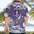 Fremantle Dockers Hawaiian Shirt Aboriginal Dot Pattern - Football Mascot Heritage Pride