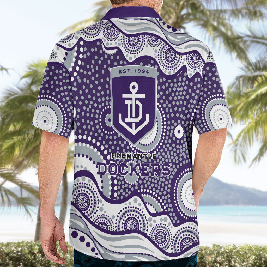 Fremantle Dockers Hawaiian Shirt Aboriginal Dot Pattern - Football Mascot Heritage Pride