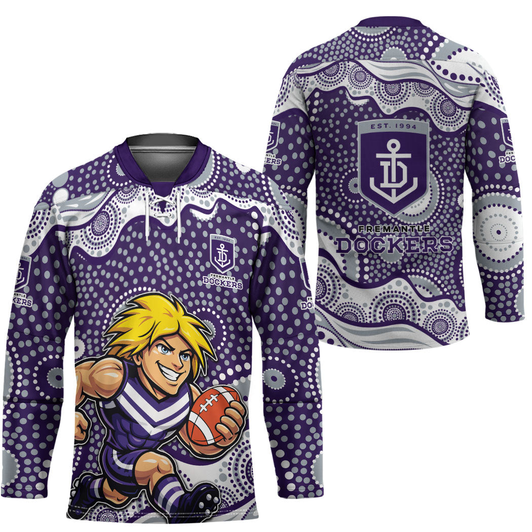 Fremantle Dockers Hockey Jersey Aboriginal Dot Pattern - Football Mascot Heritage Pride