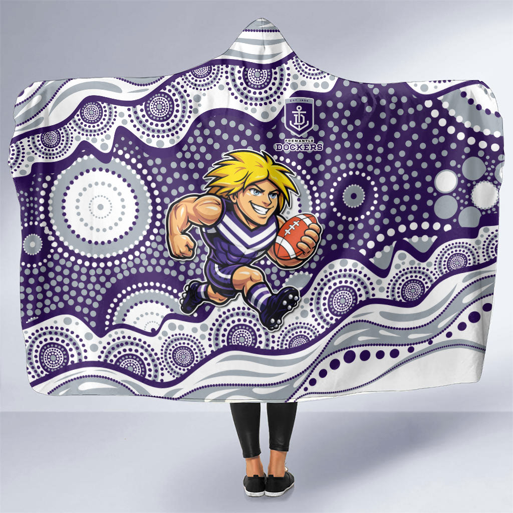Fremantle Dockers Hooded Blanket Aboriginal Dot Pattern - Football Mascot Heritage Pride