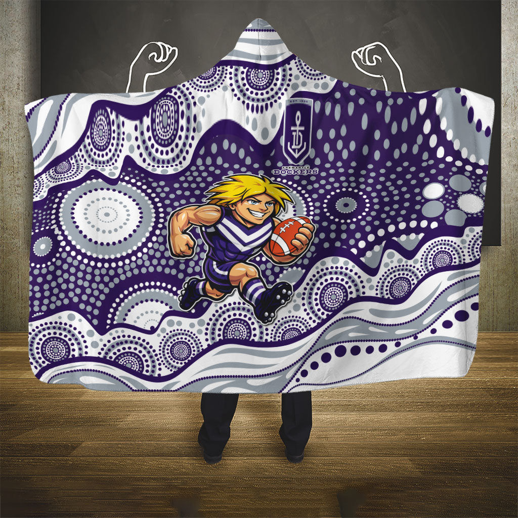 Fremantle Dockers Hooded Blanket Aboriginal Dot Pattern - Football Mascot Heritage Pride