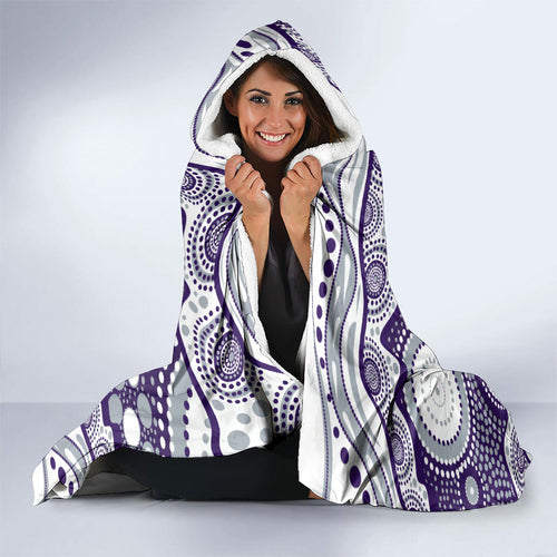 Fremantle Dockers Hooded Blanket Aboriginal Dot Pattern - Football Mascot Heritage Pride