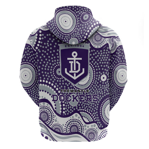 Fremantle Dockers Hoodie Aboriginal Dot Pattern - Football Mascot Heritage Pride