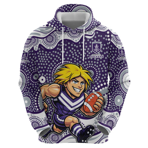 Fremantle Dockers Hoodie Aboriginal Dot Pattern - Football Mascot Heritage Pride