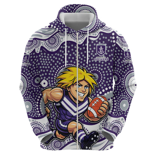Fremantle Dockers Hoodie Aboriginal Dot Pattern - Football Mascot Heritage Pride