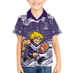 Fremantle Dockers Kid Hawaiian Shirt Aboriginal Dot Pattern - Football Mascot Heritage Pride