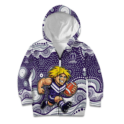 Fremantle Dockers Kid Hoodie Aboriginal Dot Pattern - Football Mascot Heritage Pride