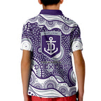 Fremantle Dockers Kid Polo Shirt Aboriginal Dot Pattern - Football Mascot Heritage Pride
