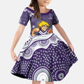 Fremantle Dockers Kid Short Sleeve Dress Aboriginal Dot Pattern - Football Mascot Heritage Pride