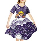 Fremantle Dockers Kid Short Sleeve Dress Aboriginal Dot Pattern - Football Mascot Heritage Pride
