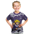 Fremantle Dockers Kid T Shirt Aboriginal Dot Pattern - Football Mascot Heritage Pride