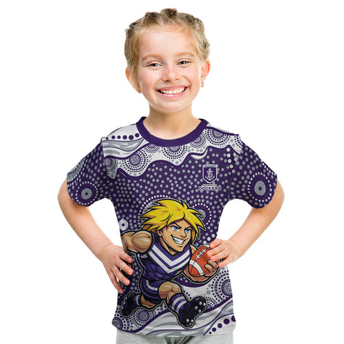 Fremantle Dockers Kid T Shirt Aboriginal Dot Pattern - Football Mascot Heritage Pride