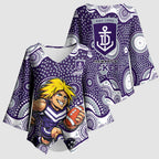 Fremantle Dockers Kimono Sleeve Blouse Aboriginal Dot Pattern - Football Mascot Heritage Pride