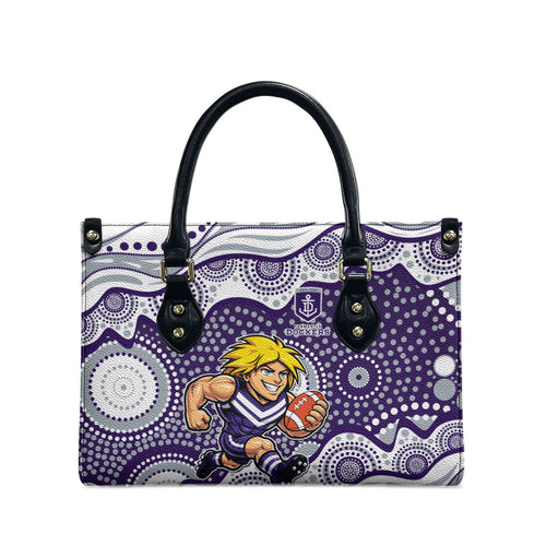 Fremantle Dockers Leather Bag Aboriginal Dot Pattern - Football Mascot Heritage Pride