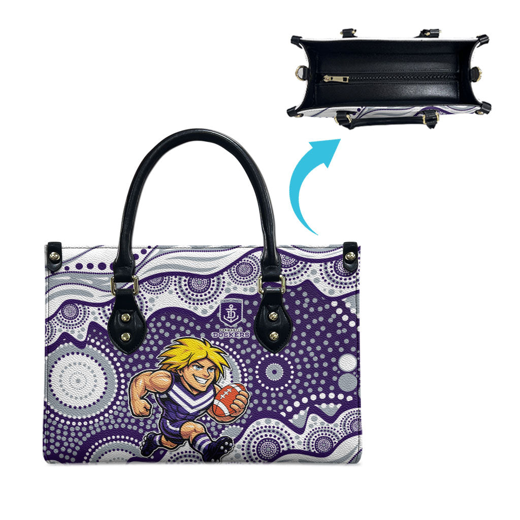 Fremantle Dockers Leather Bag Aboriginal Dot Pattern - Football Mascot Heritage Pride