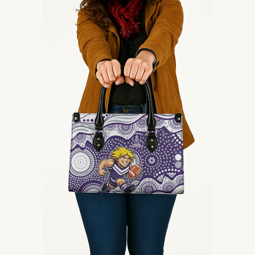 Fremantle Dockers Leather Bag Aboriginal Dot Pattern - Football Mascot Heritage Pride