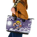 Fremantle Dockers Leather Tote Bag Aboriginal Dot Pattern - Football Mascot Heritage Pride