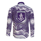 Fremantle Dockers Long Sleeve Button Shirt Aboriginal Dot Pattern - Football Mascot Heritage Pride