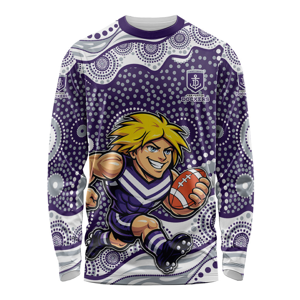 Fremantle Dockers Long Sleeve Shirt Aboriginal Dot Pattern - Football Mascot Heritage Pride