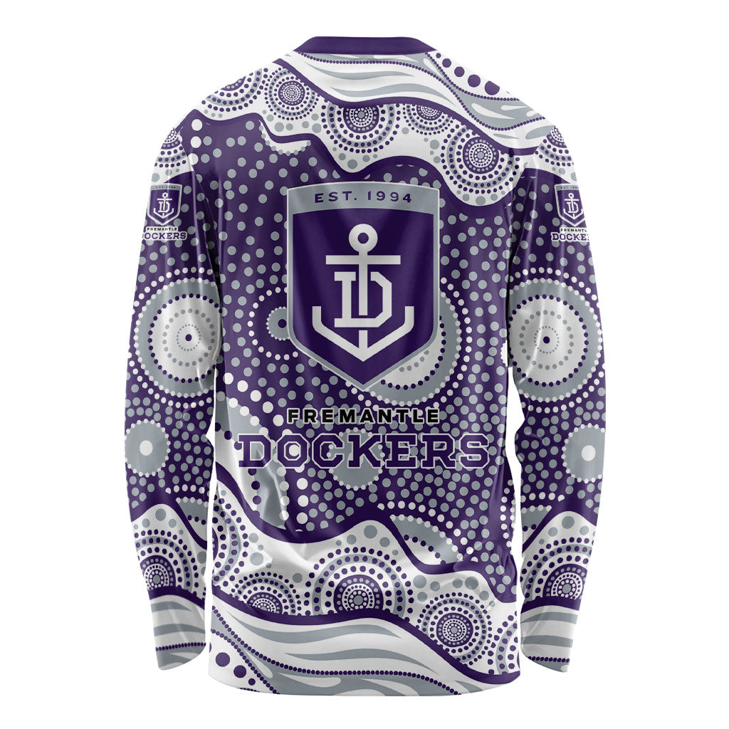 Fremantle Dockers Long Sleeve Shirt Aboriginal Dot Pattern - Football Mascot Heritage Pride