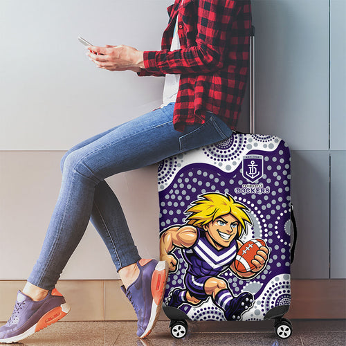 Fremantle Dockers Luggage Cover Aboriginal Dot Pattern - Football Mascot Heritage Pride