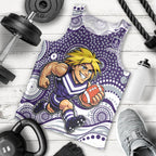 Fremantle Dockers Men Tank Top Aboriginal Dot Pattern - Football Mascot Heritage Pride