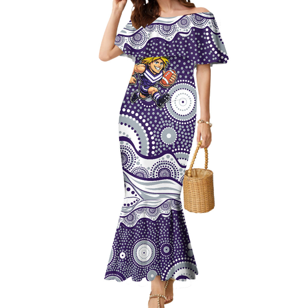 Fremantle Dockers Mermaid Dress Aboriginal Dot Pattern - Football Mascot Heritage Pride
