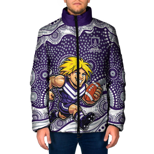 Fremantle Dockers Padded Jacket Aboriginal Dot Pattern - Football Mascot Heritage Pride