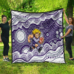 Fremantle Dockers Quilt Aboriginal Dot Pattern - Football Mascot Heritage Pride