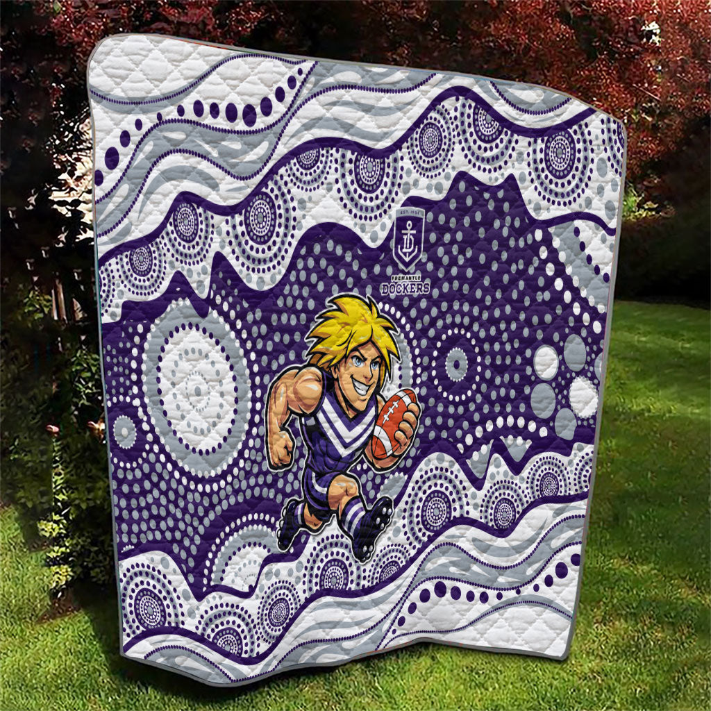Fremantle Dockers Quilt Aboriginal Dot Pattern - Football Mascot Heritage Pride