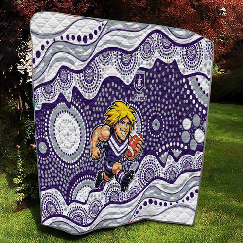 Fremantle Dockers Quilt Aboriginal Dot Pattern - Football Mascot Heritage Pride