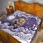 Fremantle Dockers Quilt Aboriginal Dot Pattern - Football Mascot Heritage Pride
