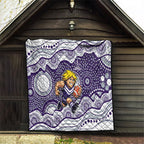 Fremantle Dockers Quilt Aboriginal Dot Pattern - Football Mascot Heritage Pride