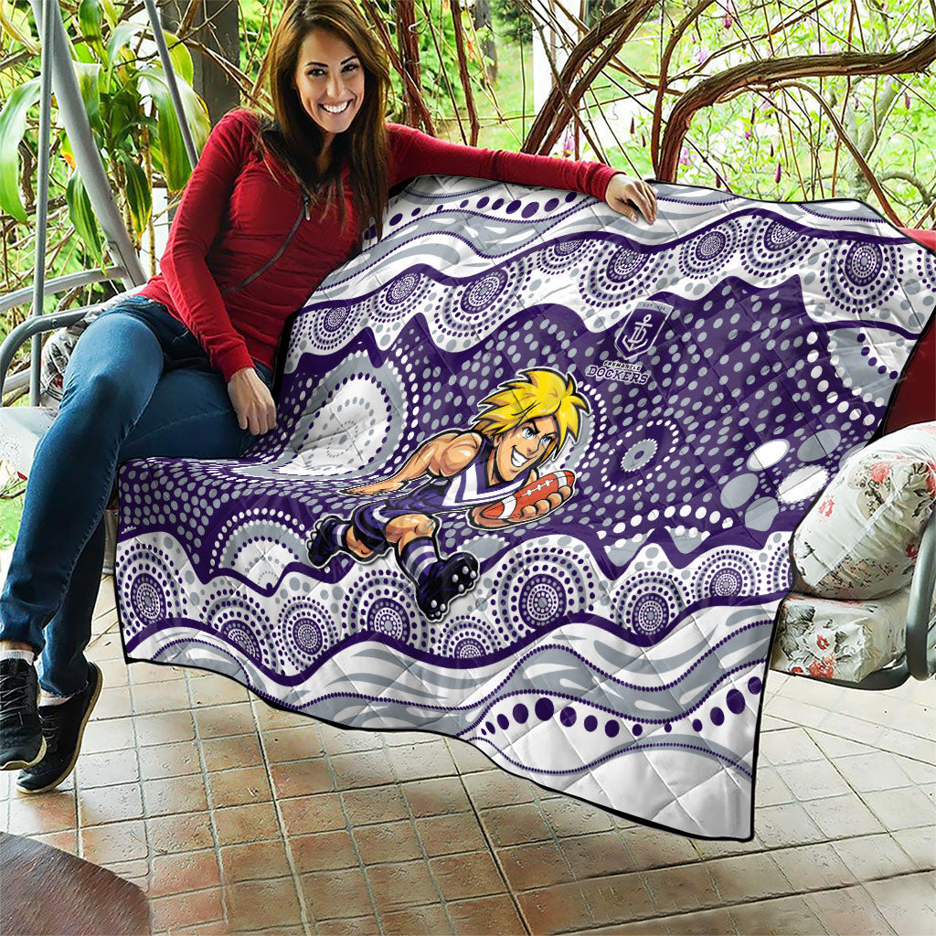 Fremantle Dockers Quilt Aboriginal Dot Pattern - Football Mascot Heritage Pride