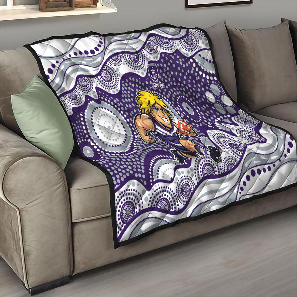 Fremantle Dockers Quilt Aboriginal Dot Pattern - Football Mascot Heritage Pride