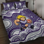 Fremantle Dockers Quilt Bed Set Aboriginal Dot Pattern - Football Mascot Heritage Pride