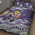 Fremantle Dockers Quilt Bed Set Aboriginal Dot Pattern - Football Mascot Heritage Pride