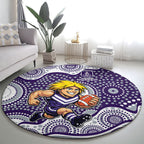 Fremantle Dockers Round Carpet Aboriginal Dot Pattern - Football Mascot Heritage Pride