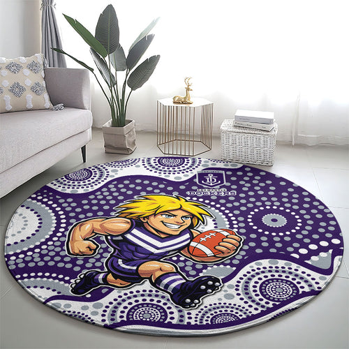 Fremantle Dockers Round Carpet Aboriginal Dot Pattern - Football Mascot Heritage Pride
