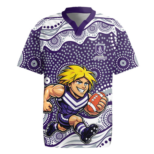 Fremantle Dockers Rugby Jersey Aboriginal Dot Pattern - Football Mascot Heritage Pride