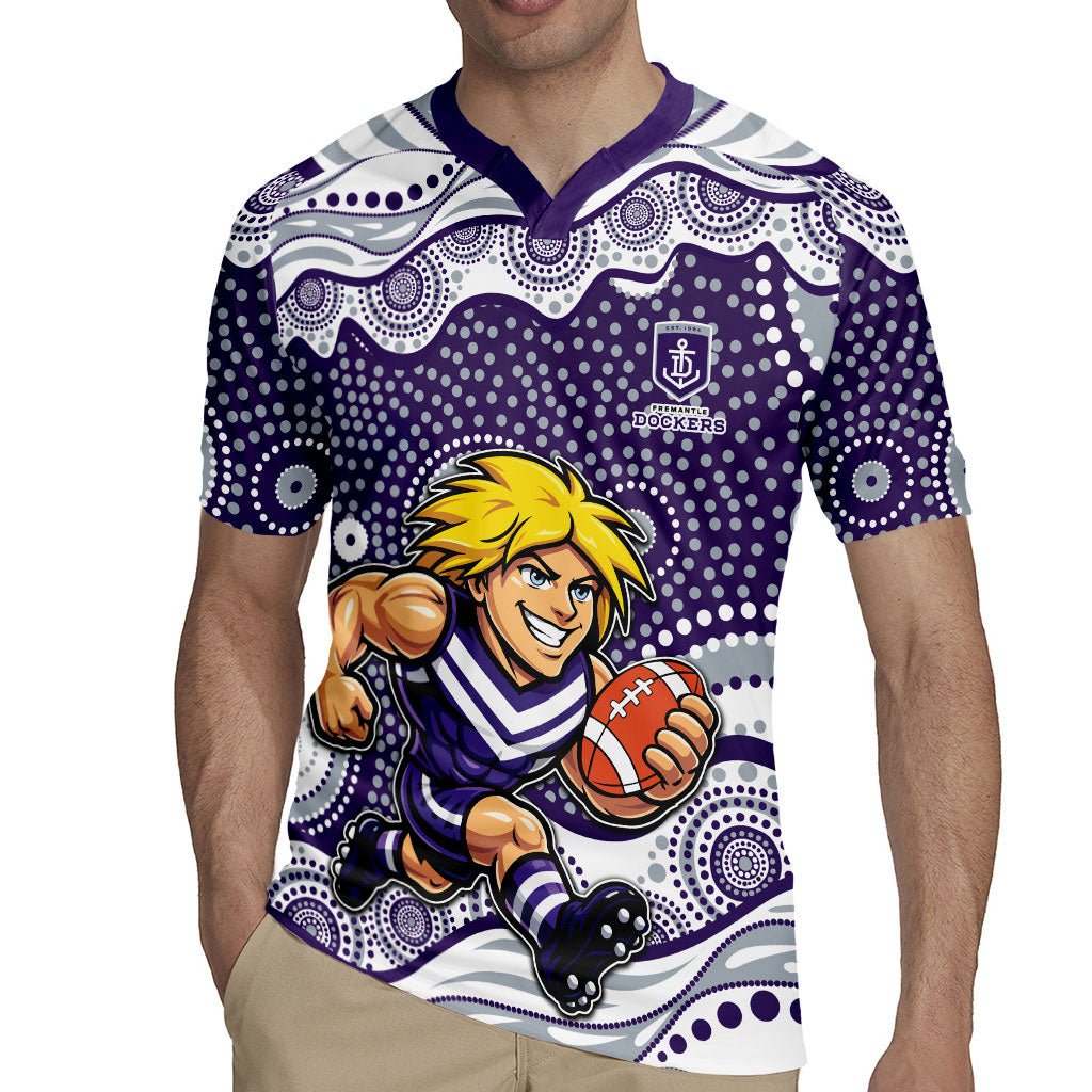 Fremantle Dockers Rugby Jersey Aboriginal Dot Pattern - Football Mascot Heritage Pride